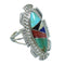 Multicolor Inlay Genuine Sterling Silver Southwestern Ring Size 7-1/4 RX86811